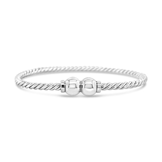 cape cod beachball twisted bracelet with 2 balls made on cape cod 925 sterling silver