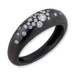 Lika Behar Boogie Ring in oxidized silver and with diamonds