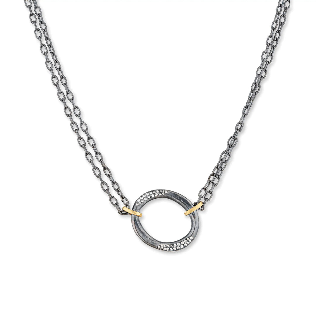 Lika Behar Orion Necklace Oxidized silver and 24k gold with diamonds