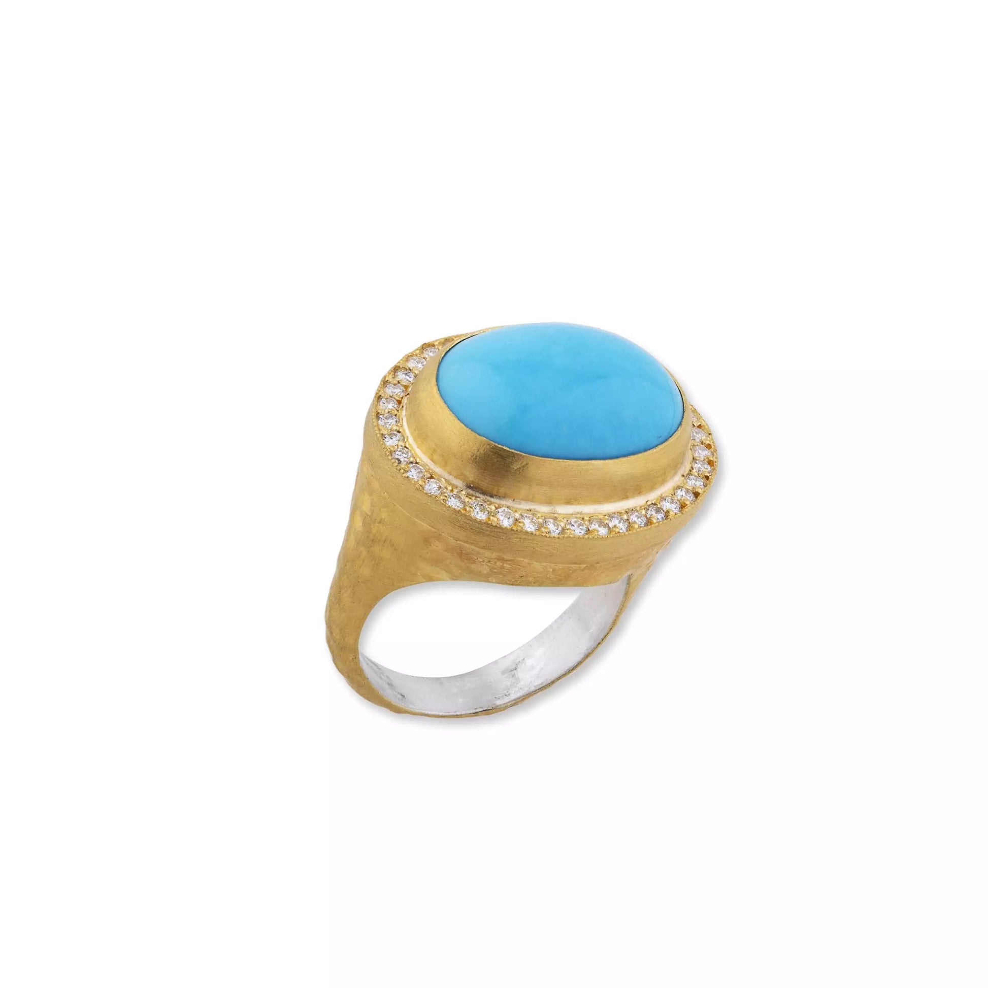 lika behar pompei ring with kingman turquoise silver and 24k gold