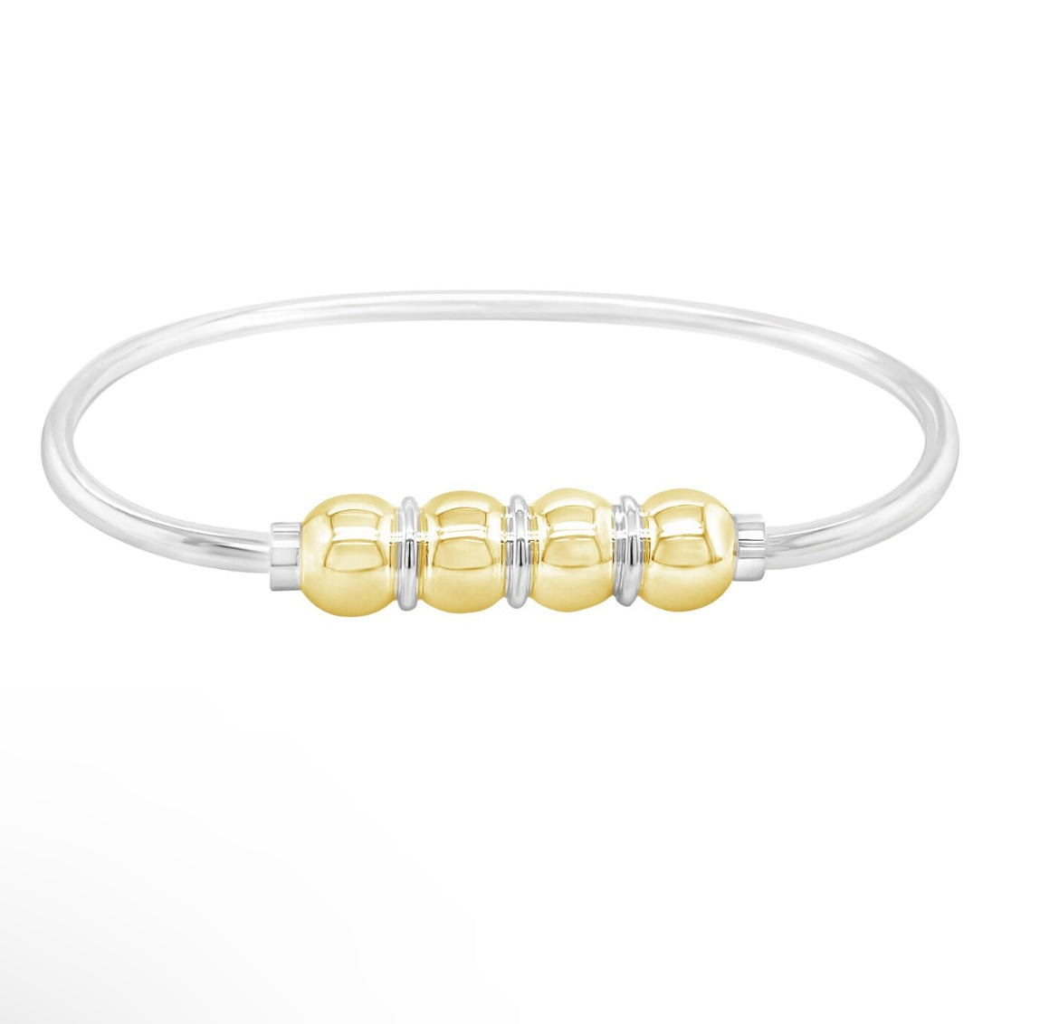 14 yellow gold and sterling silver 4 ball cape cod bracelet