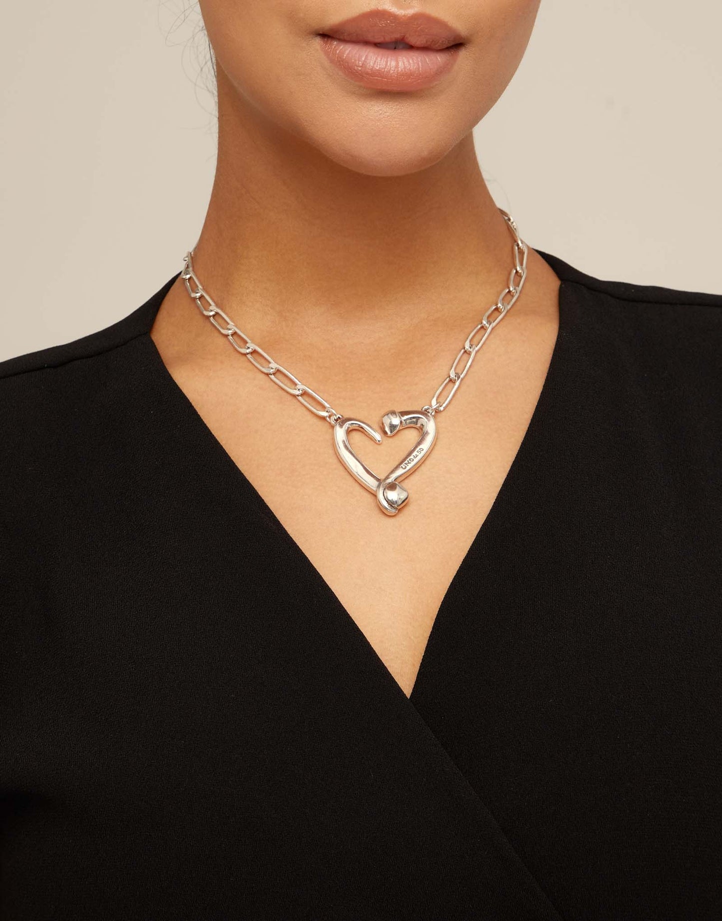 unode50 one love necklace on a model