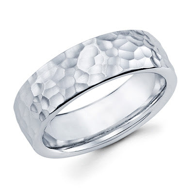 6mm wide hand hammered band handmade ring Michael's Fine Jewelry in Provincetown Cape Cod custom made ring