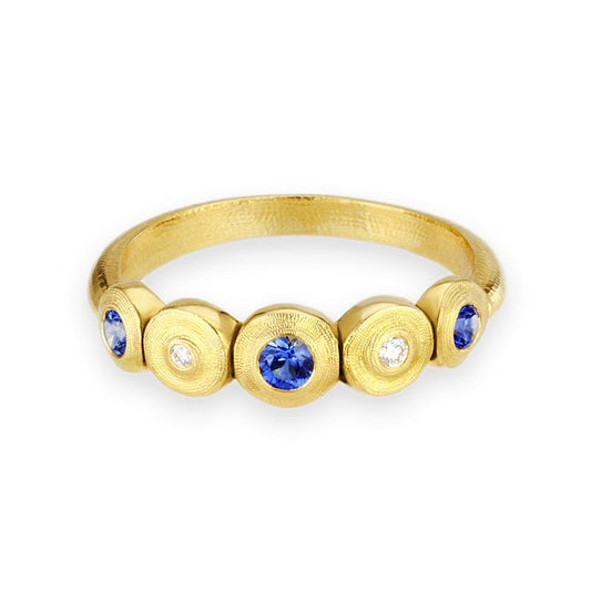 r210s alex sepkus five seed ring 18k yellow gold sapphire diamond