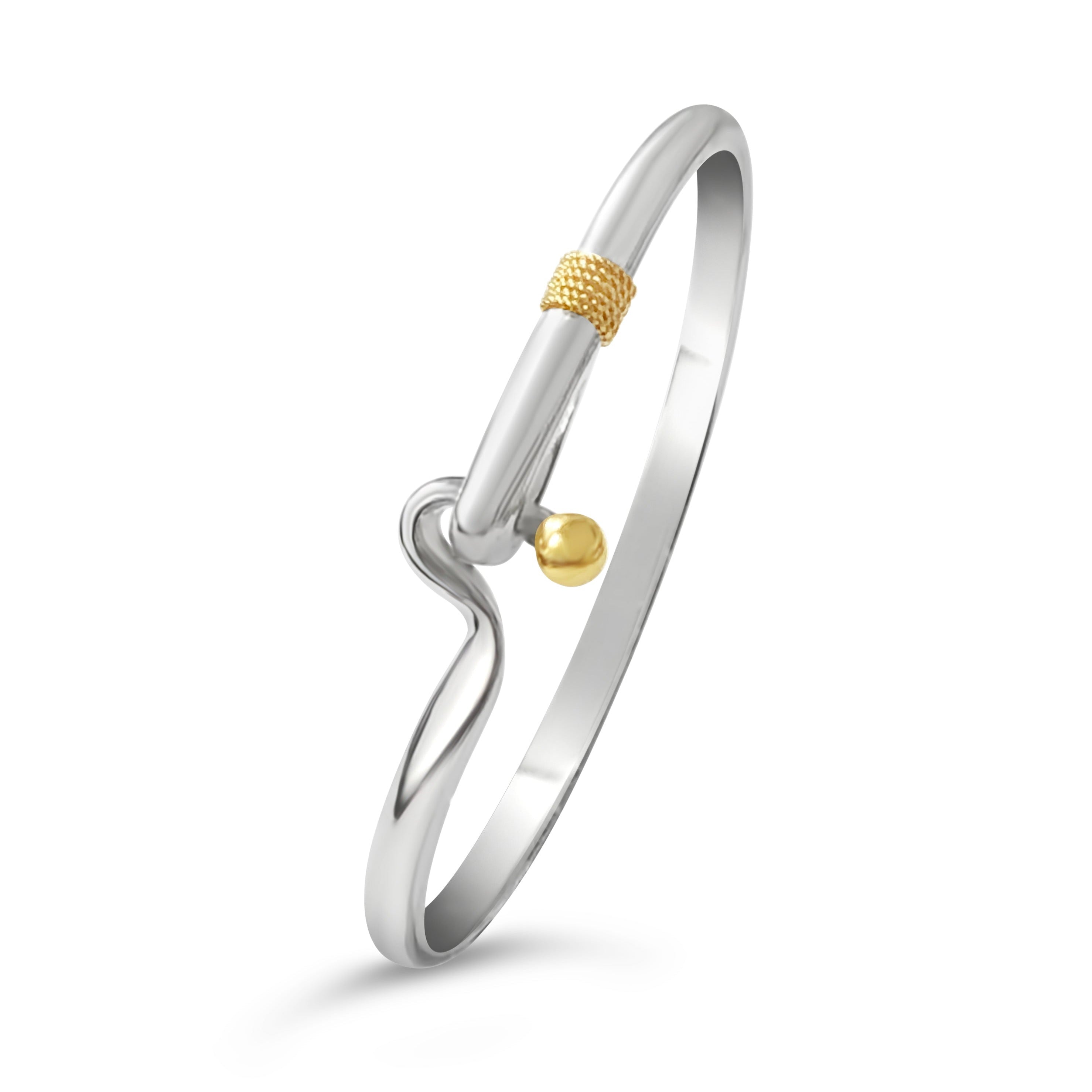 Nautical Cape Cod Hook Bracelet - Silver/Rhodium Gold 7