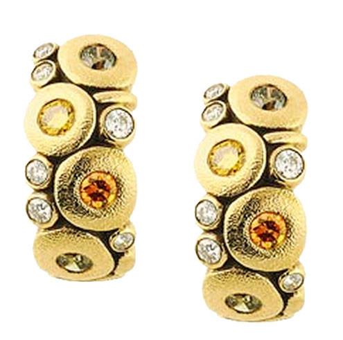E-122DC alex sepkus candy earrings 18k yellow gold natural color diamonds