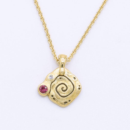 M-106 Alex Sepkus Flora Necklace Runy yellow gold