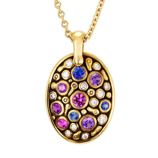 M-64S Constellation pendant alex sepkus 18k yellow gold blue purple sapphire mix