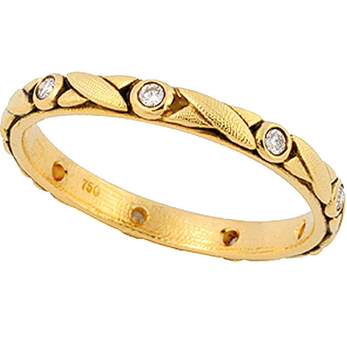 r-121D alex sepkus crisscross band 18k yellow gold diamonds