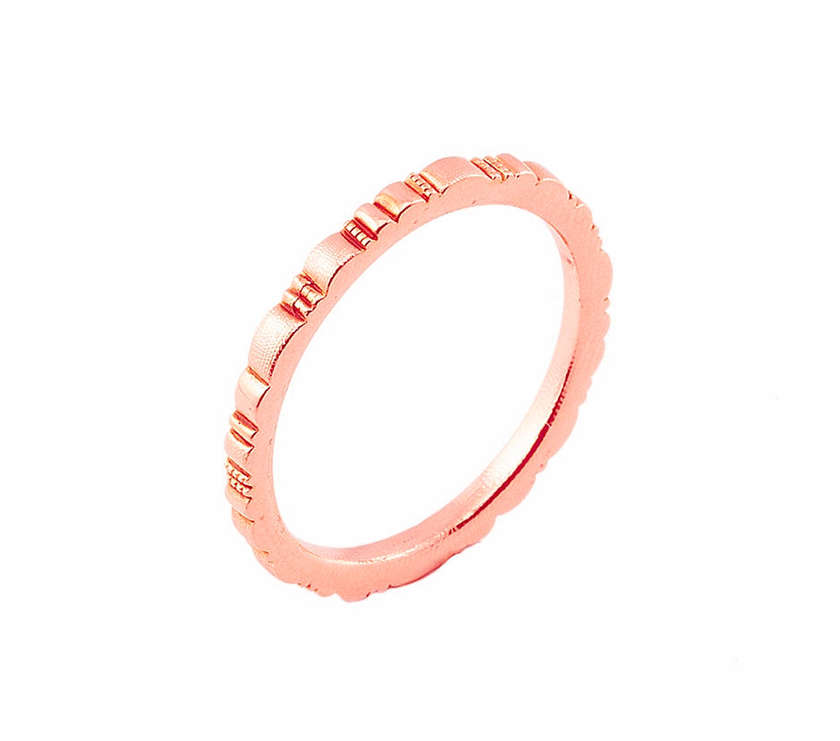 r-213r ridges band alex sepkus 18k rose gold unisex ring