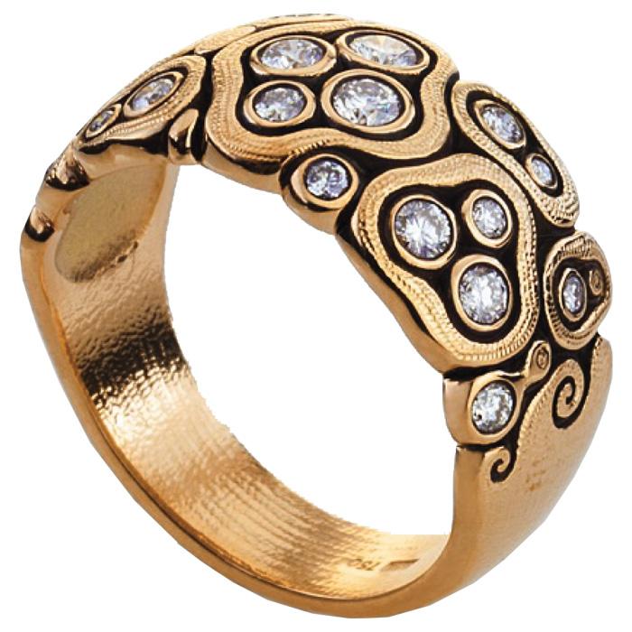 R-86 rd swirling water rose gold diamond dome ring alex sepkus