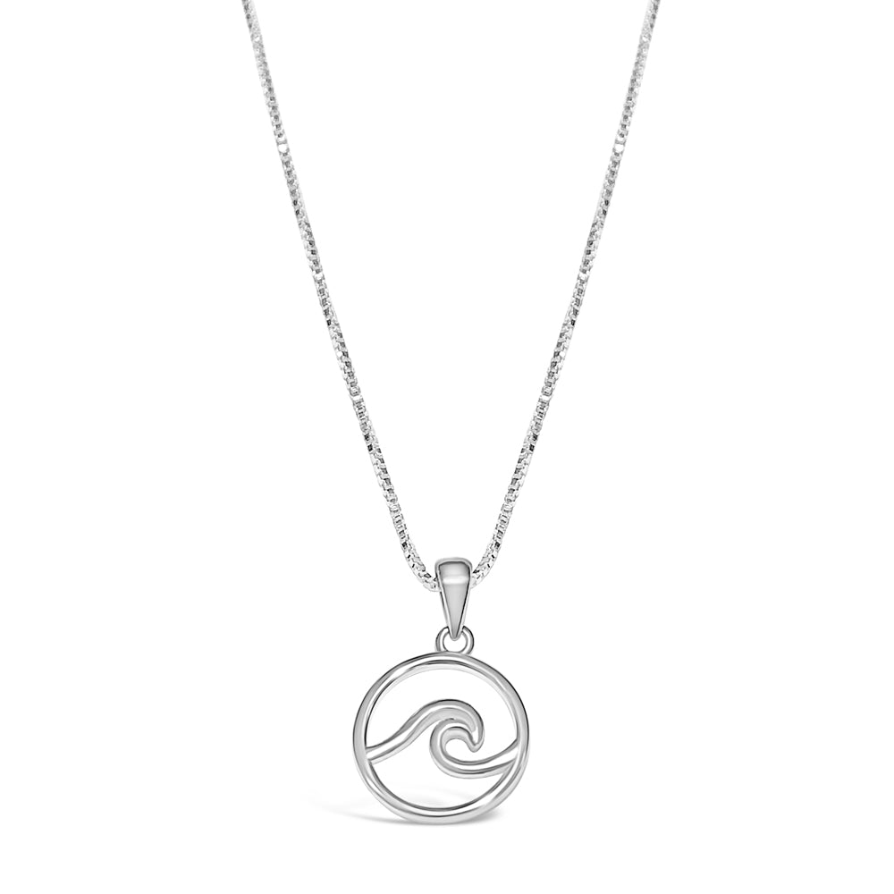 Nautical wave necklace made on Cape Cod sterling silver wave