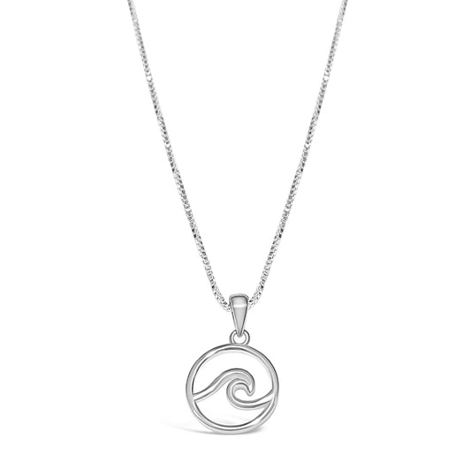 Nautical wave necklace made on Cape Cod sterling silver wave