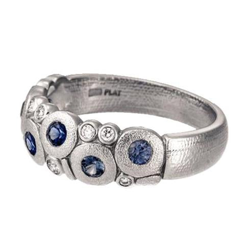 R-122ps alex sepkus candy dome ring platinum sapphire women's band