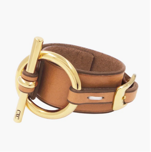 CXC B0109ORO Bracelet - Made In Spain, gold tone leather bracelet