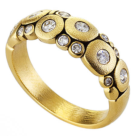 r-122D candy dome ring diamond 18k yellow gold alex sepkus candy ring