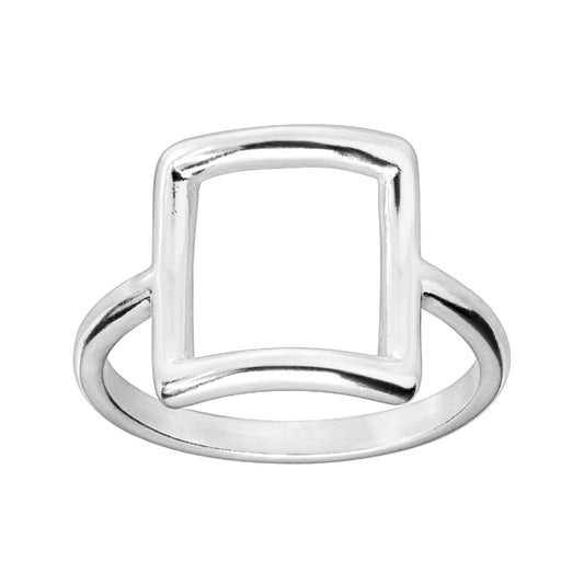 cape cod open square ring sterling silver minimalist ring