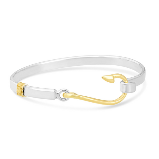 Fish Hook Bracelet - Silver/Rhodium Gold