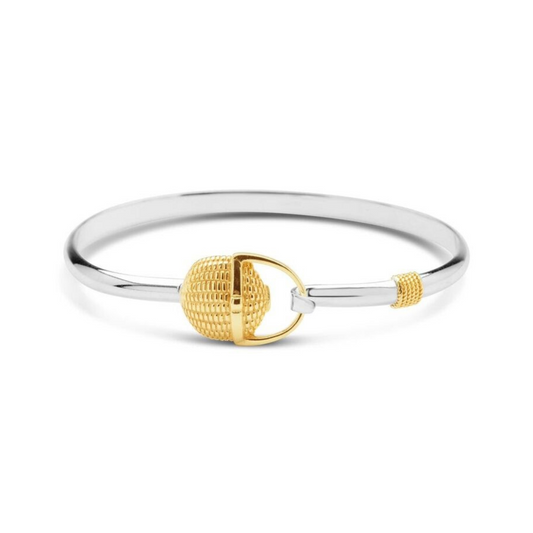 Nantucket Basket Bracelet - Solid Silver/Rhodium Gold