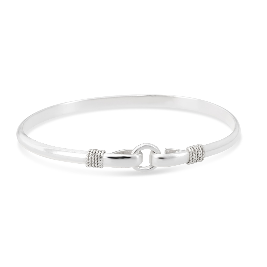 Center Circle "Porthole" Bracelet - Solid Silver