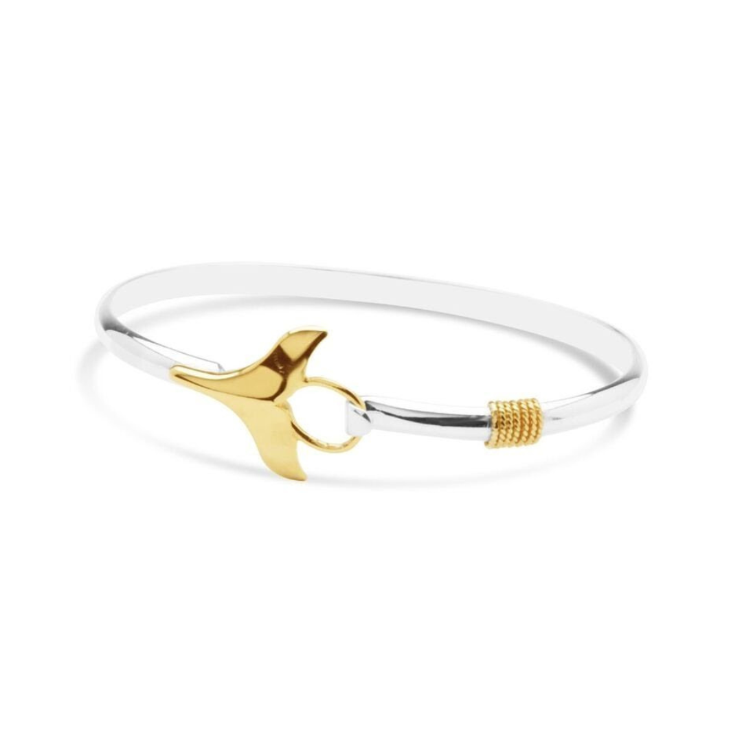 Whale Tail Bracelet - Silver/Rhodium Gold