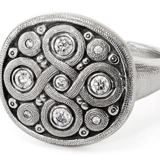 Celtic Spring Ring - Platinum/Diamonds R-161PD