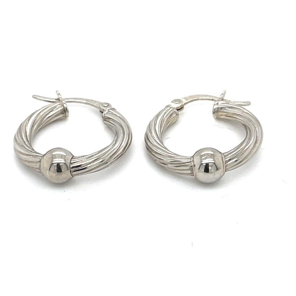 made on cape cod. beachball twist earrings sterling silver