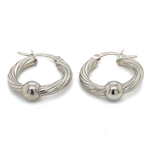 made on cape cod. beachball twist earrings sterling silver