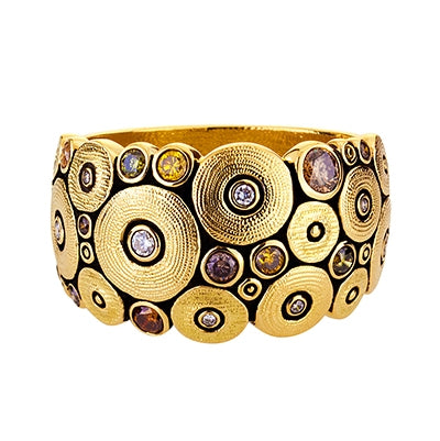 r-110 alex sepkus ocean ring 18k yellow gold natural color diamonds