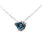 triangle shaped blue topaz sterling silver pendant with a silver chain made for Michael's Custom Jewelers in Provincetown