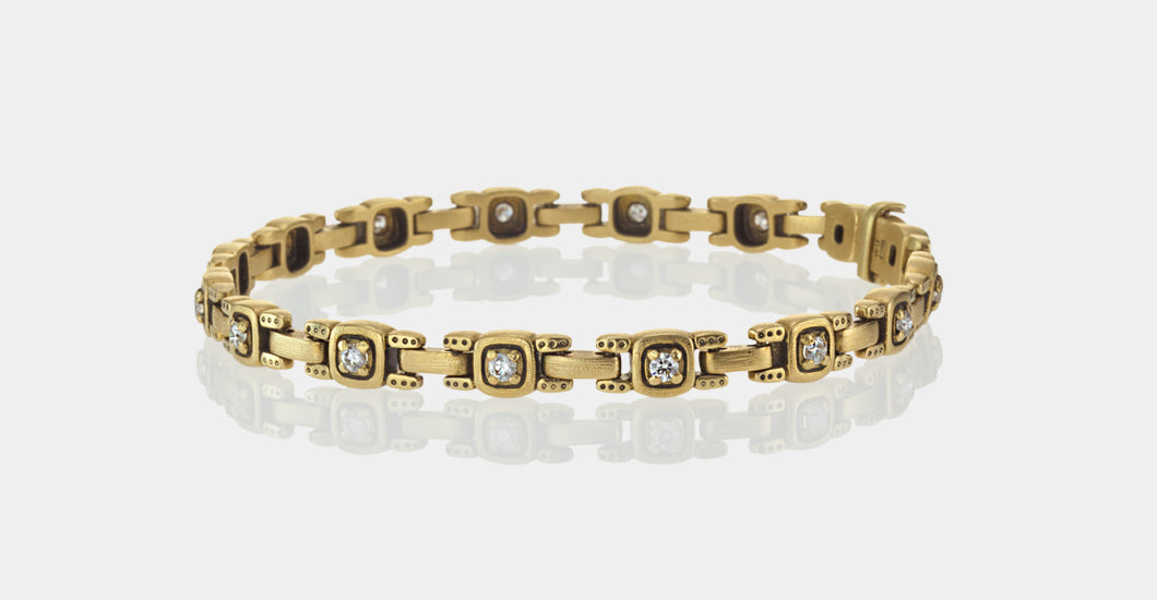 Path Bracelet - B29D 18k Gold with Diamonds