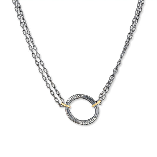 Lika Behar Orion Necklace Oxidized silver and 24k gold with diamonds