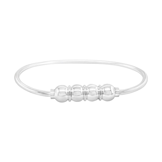 cape cod bracelet with 4 balls made of 925 sterling silver