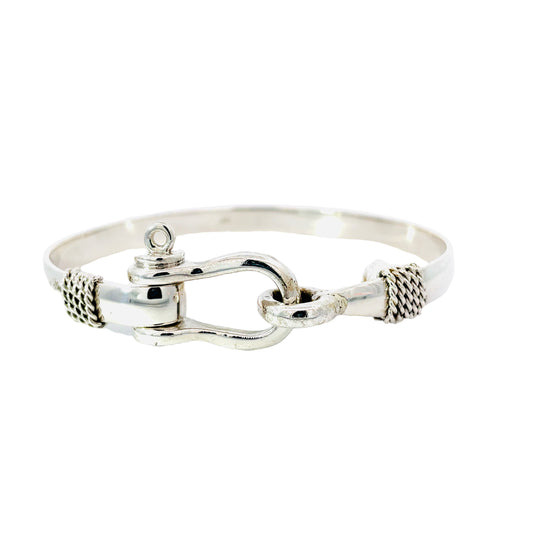 large shackle bracelet with a swivel clasp 925 sterling silver