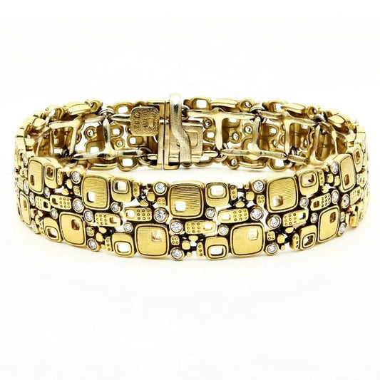 little windows bracelet designed by Alex Sepkus, handcrafted with 18k yellow gold and diamonds