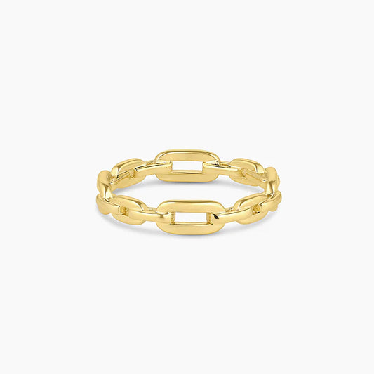 paperclip ring 14k gold vermeil band