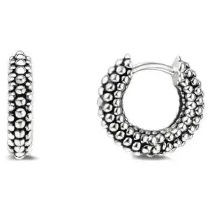 beaded silver hoops 925 sterling silver hoop earrings made in italy