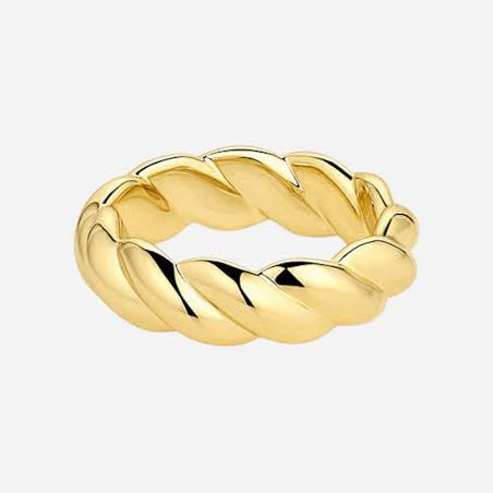 twist gold bank 925 sterling silver with 14k gold vermeil 6mm gold tone band