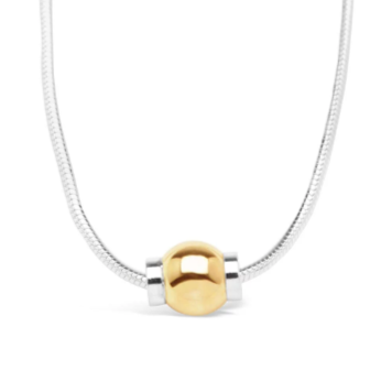 Made on Cape Cod. Beachball Necklace™ with a gold-filled ball and 925 sterling silver chain