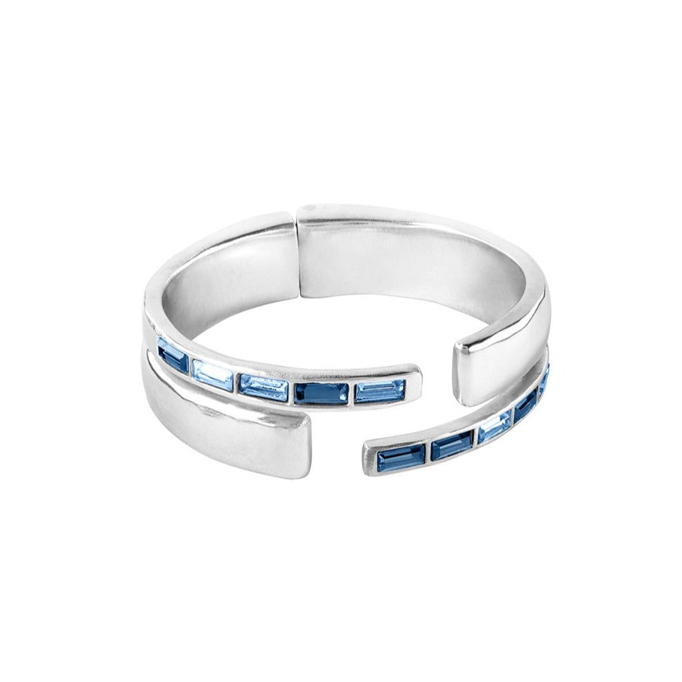nightbird wrap bracelet UNOde50 with blue Swarovski crystals made in Spain