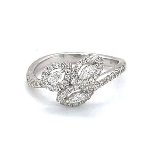 14k White Gold Ring With White Diamonds #AN-R8965DWN