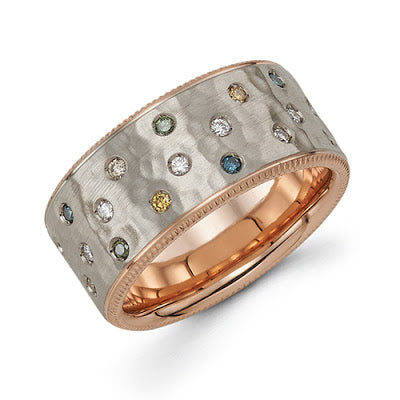 michaels jewelry provincetown cape cod michael's original design celestial ring grey gold rose gold color diamond fashion ring
