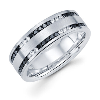 14k gold band black and white diamonds michael's jewelry cape cod jeweler provincetown 