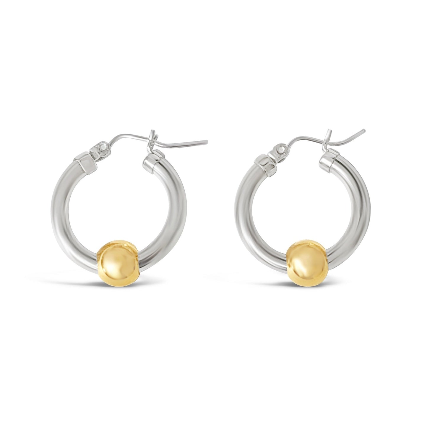 Cape cod earrings silver with 14k gold balls