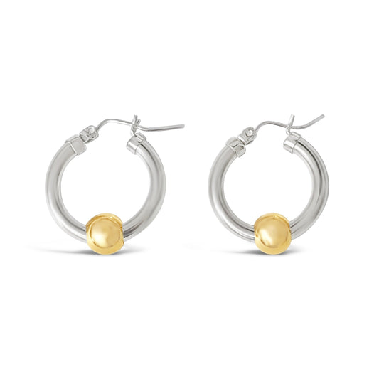 Cape cod earrings silver with 14k gold balls