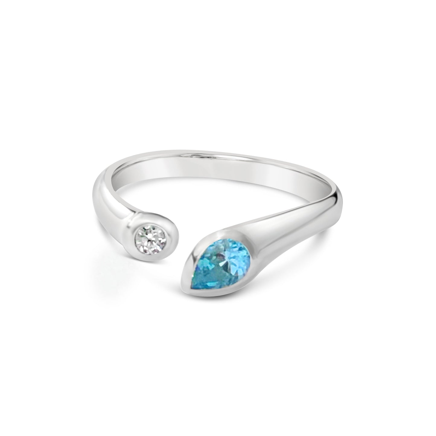 sterling silver blue topaz ring made for michael's custom jewelers in provincetown