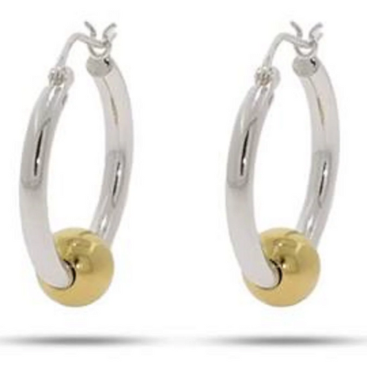 Made On Cape Cod. Beachball Earrings™ with Rhodium Gold - Large