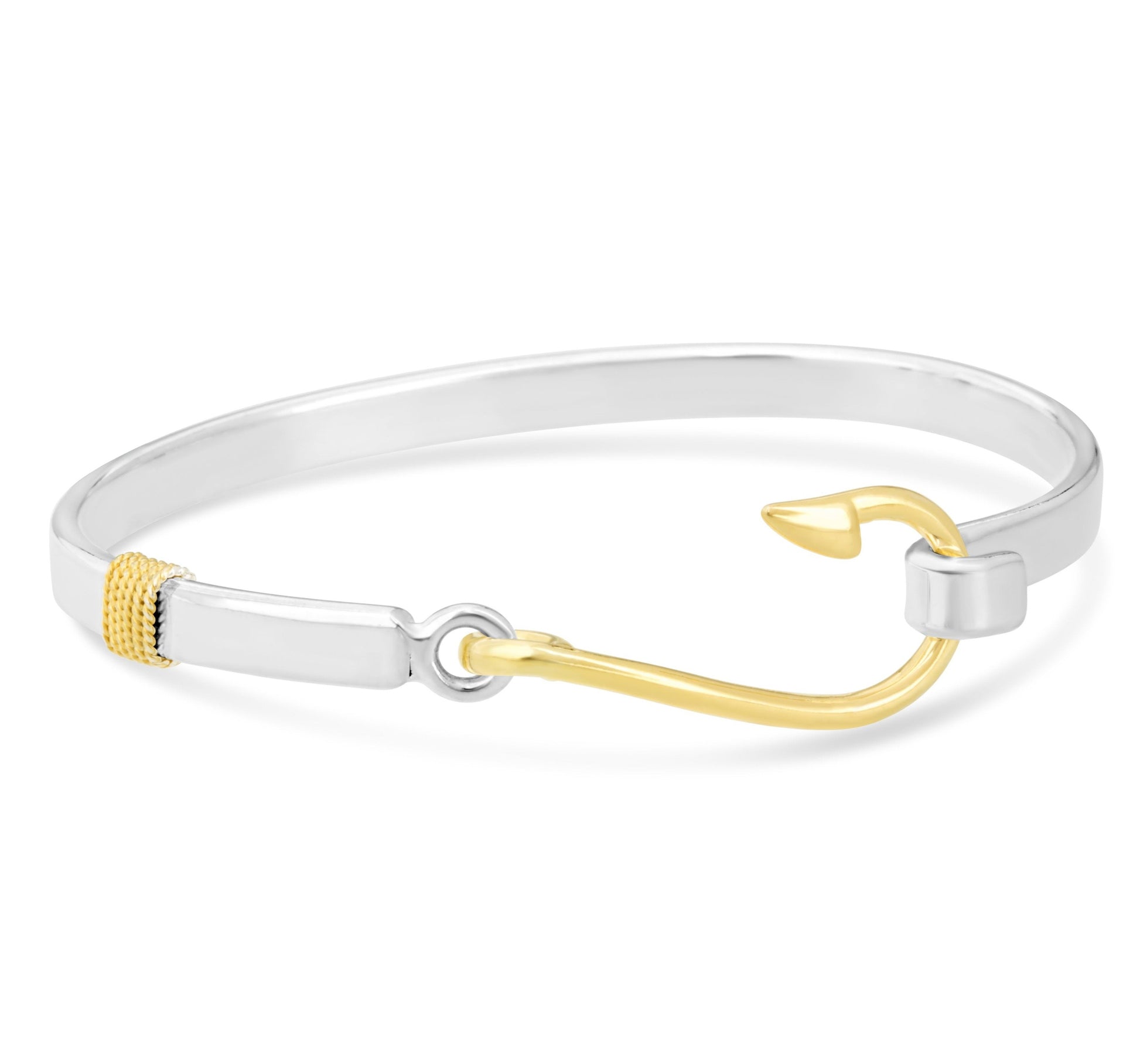 Fish Hook Bracelet - Silver/Rhodium Gold – Michael's Custom Jewelers on  Cape Cod