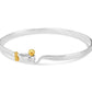 cape cod hook silver bracelet with gold ball, rhodium gold nautical bangle, 925 sterling silver bracelet