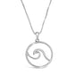 Wave necklace sterling silver large nautical pendant wave made on cape cod